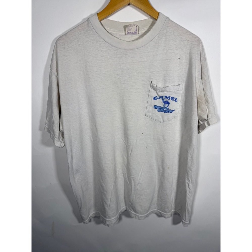 Vintage Camel Cigarettes Groove Blender Pocket T-Shirt XL Gray 90s Promo Joe